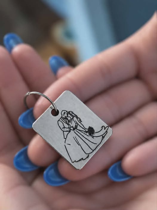 Personalized steel keychain engraved by KC Ever After
